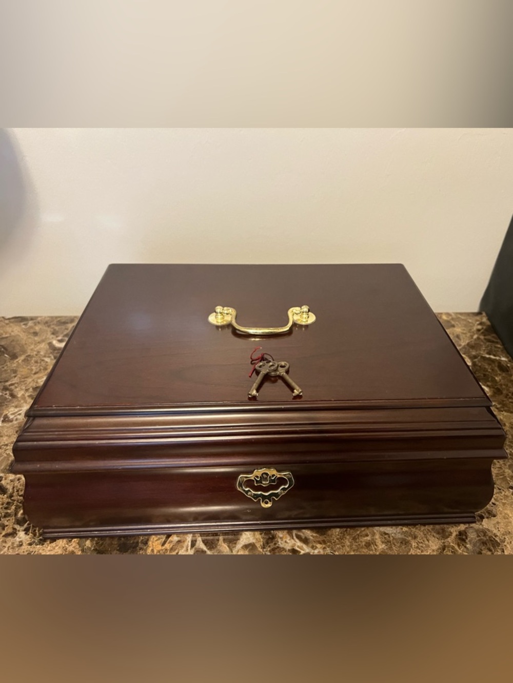 Wooden Jewelry Box Organizer w/ Red Velvet Lining – Lift-Out Tray & Ring Slots - Picture 16 of 16